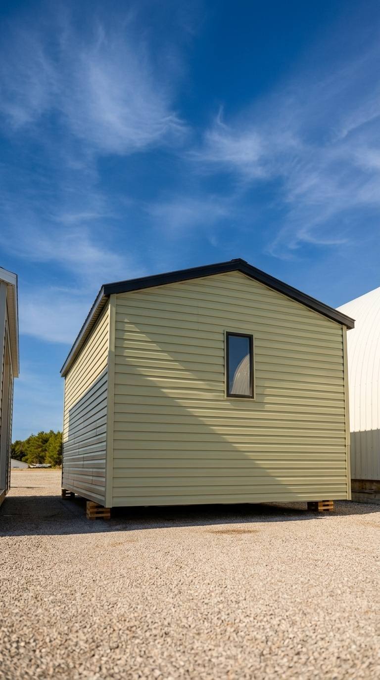 Completed Proconex shed, siding and window installed