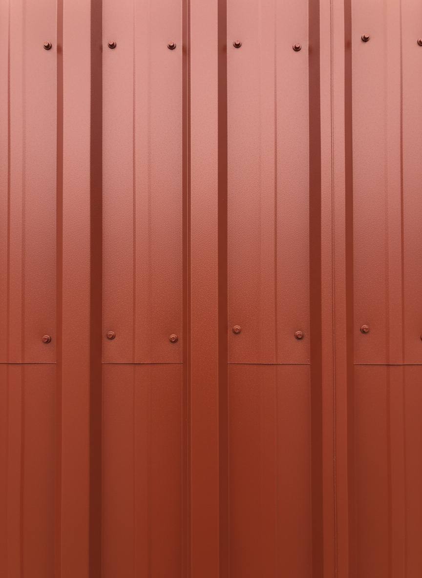 Tôle d'acier rouge grange