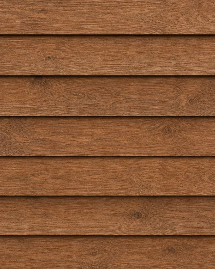 Maibec wood siding, brown horizontal lap